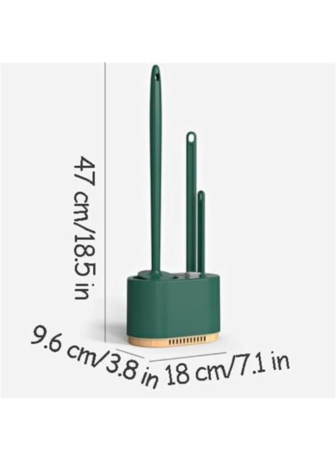 HOOKOR Modern All-in-one Toilet Brush Wall-Mounted Floor-Standing Dual-Purpose Toilet Brush and Holder Deep Cleaning Toilet Bowl Brush Easy to Clean, Light Green  - Image 2