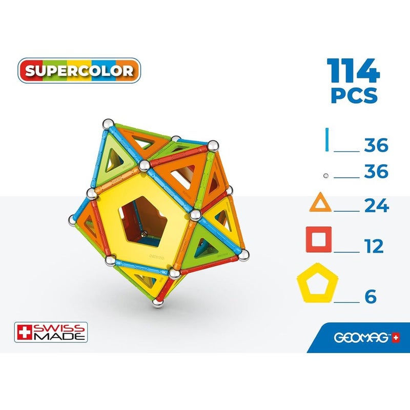 جيوماغ ألقضبان و الالواح المغناطيسية الملونة 114 قطعة - 382 - Image 3