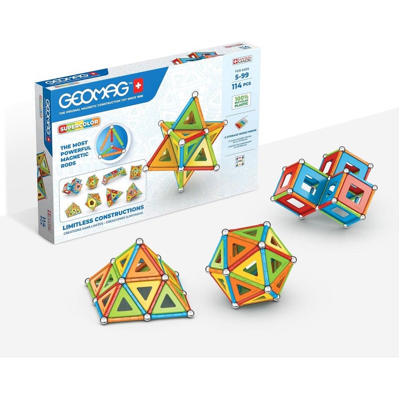 جيوماغ ألقضبان و الالواح المغناطيسية الملونة 114 قطعة - 382 - Image 2