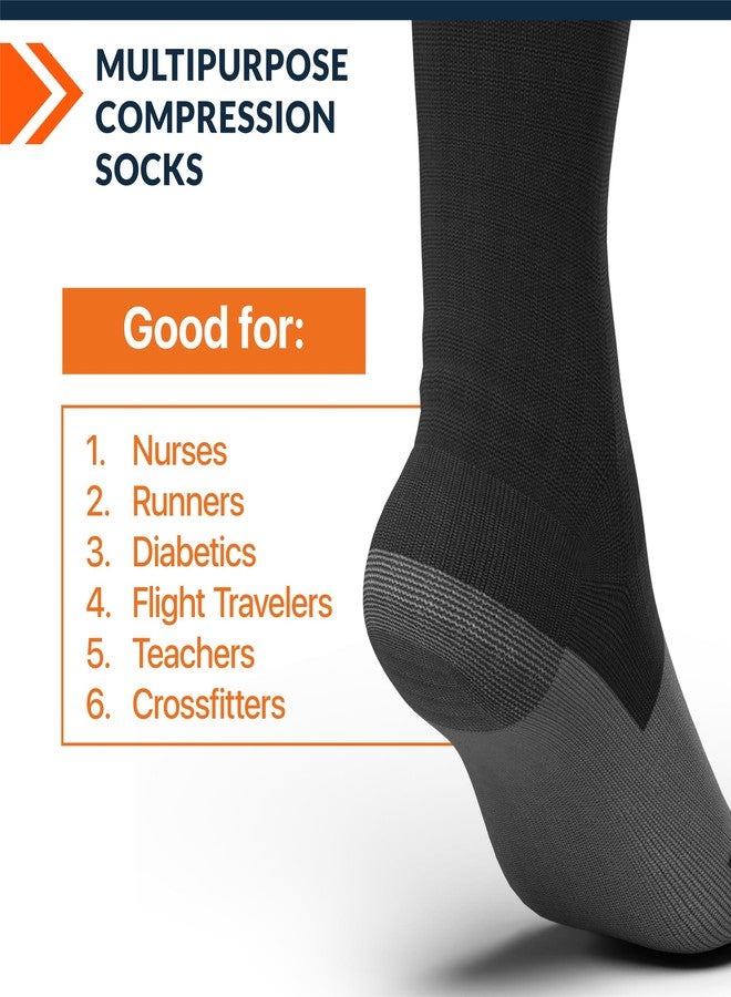 FixiC Compression Socks Men & Women - 3 Pairs, L-XL (8-15), 15-20 mmHg - Compression Stockings for Women and Men - Black Circulation Socks - Support Socks for Training, Traveling, Diabetics and More! - Image 3