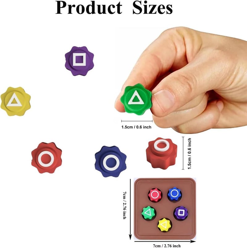 BELOXY Toys Gonggi Game Set, Stones Plastic Playing Pieces with Storage Case, Squad Traditional Korean Game 1 Set (5 Pieces with Box) (Multi) - Image 2