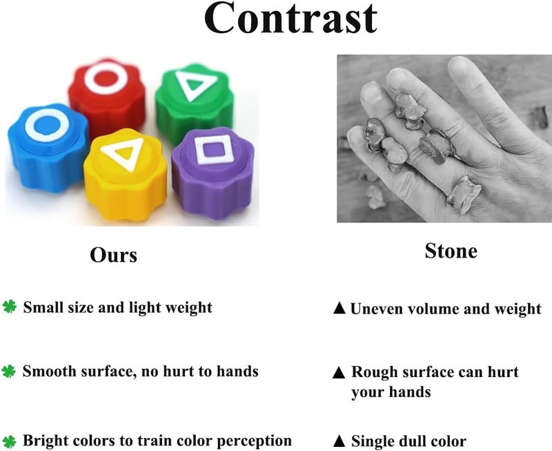 BELOXY Toys Gonggi Game Set, Stones Plastic Playing Pieces with Storage Case, Squad Traditional Korean Game 1 Set (5 Pieces with Box) (Multi) - Image 3
