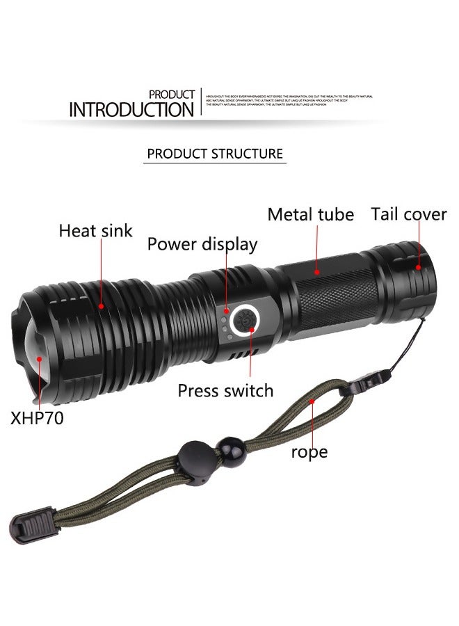 Ultra Bright Waterproof Flashlight - 5 Lighting Modes, High Power Search Light for Outdoor & Emergency Use, Long Beam Range  - Image 2