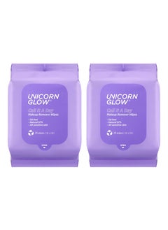 UNICORN GLOW Unicorn Glow Makeup Remover Cleansing Face Wipes  2 EA 50 count XL Oversize Daily Cleansing Facial Towelettes to Remove Makeup Micellar Water Charcoal Aloe Extract and Vitamin E Alcohol Free Paraben Free  CALL IT A DAY 2 EA 