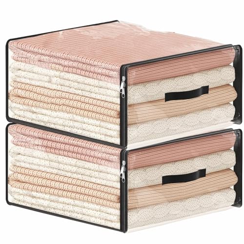 JD FRESH 4 Piece 36L PVC Transparent Storage Bag with Zipper/Foldable Clothes Organiser for Wardrobe/Garments Organizer/Space Saving Storage Box for Sarees/Lehenga/Towel/Toy - 15.5 x 7.5 x 17.5 Inch - Image 1