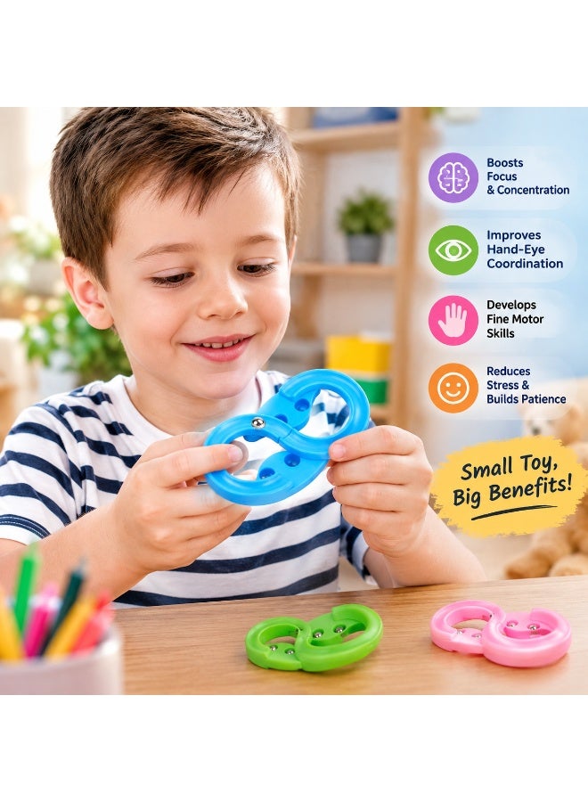 vGRASSP Metal Ball Infinity Ring Balance Toy, Hand Dexterity Moving Ball Puzzle, Sensory Fidget Skill Game for Kids and Adults, Hand Eye Coordination Training Toy, Brain Teaser Focus and Stress Relief Travel Toy, 10 × 8 × 2 cm - Image 5