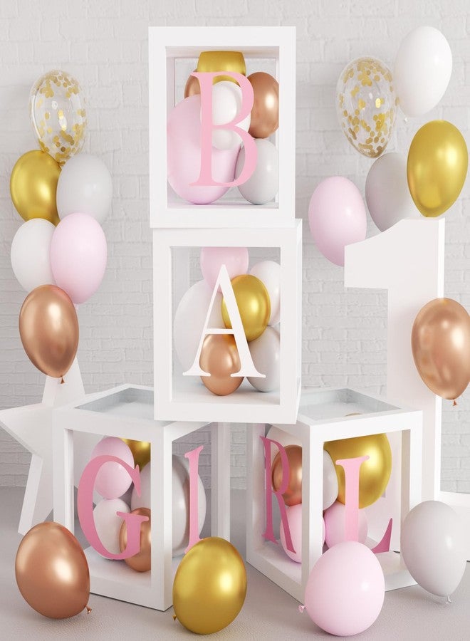 JOGAMS Elephant Baby Shower Decorations for Girl 234Pcs with Baby Boxes Letter Backdrop Tablecloth Cupcake Cake Topper Gold Star 4D Foil Confetti Balloons for Elephant Theme Baby Shower Birthday Party - Image 3