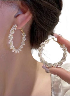 YUCCA Luxury Faux Pearl Hoop Earrings Unique Design Look and Style for High-end Women New Arrival  - Image 1