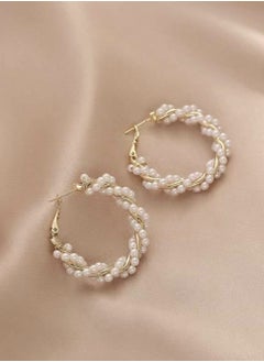 YUCCA Luxury Faux Pearl Hoop Earrings Unique Design Look and Style for High-end Women New Arrival  - Image 2