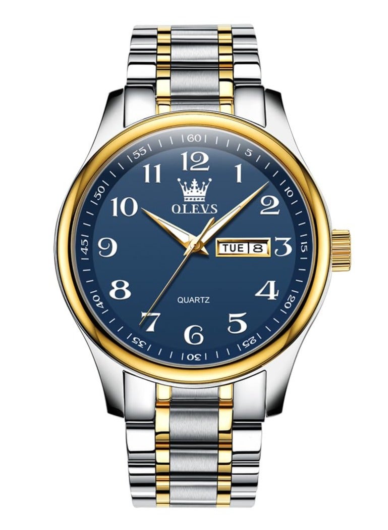 OLEVS Men's Waterproof Stainless Steel Analog Quartz Watch5567 - Image 1
