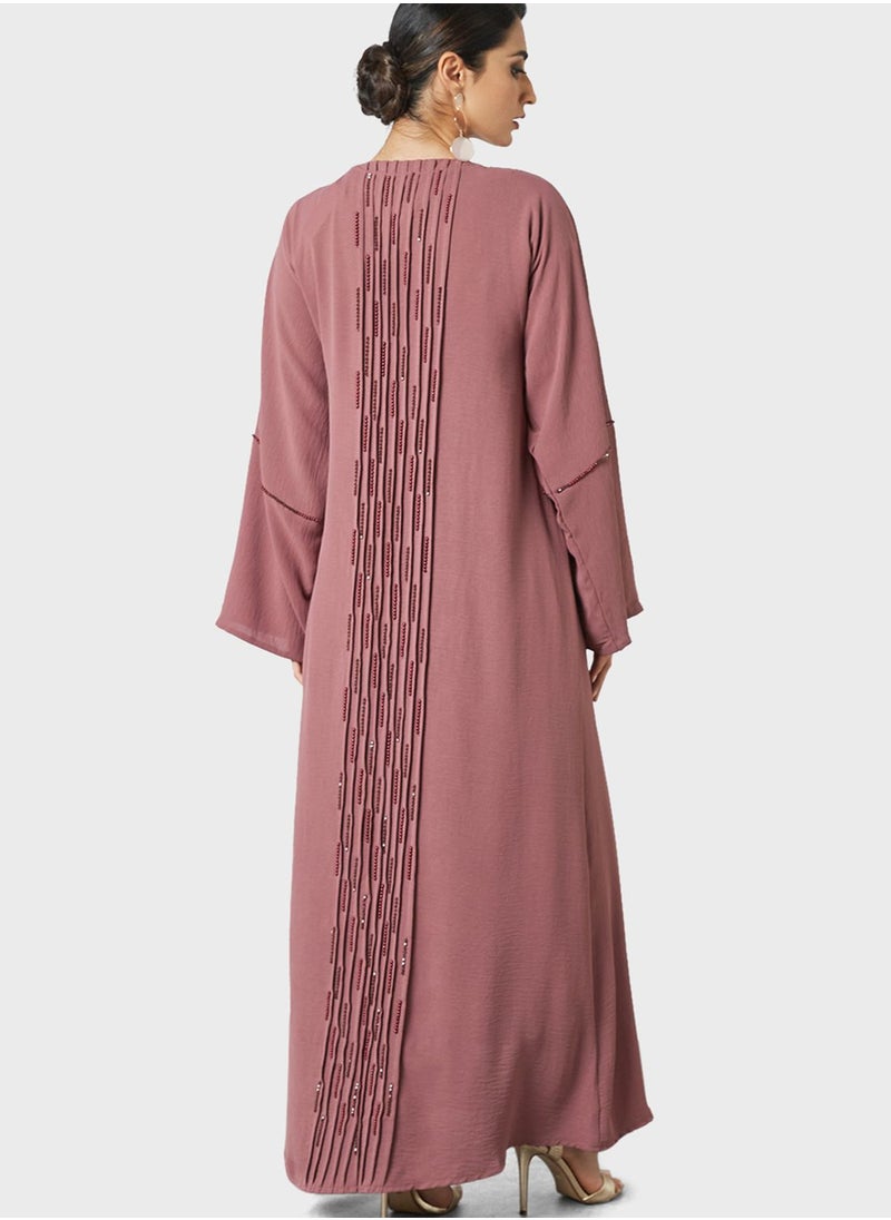Threadz by Ajooni - Pleat Embellished Abaya - Image 1