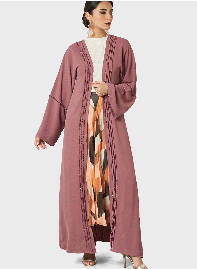 Threadz by Ajooni - Pleat Embellished Abaya - Image 1