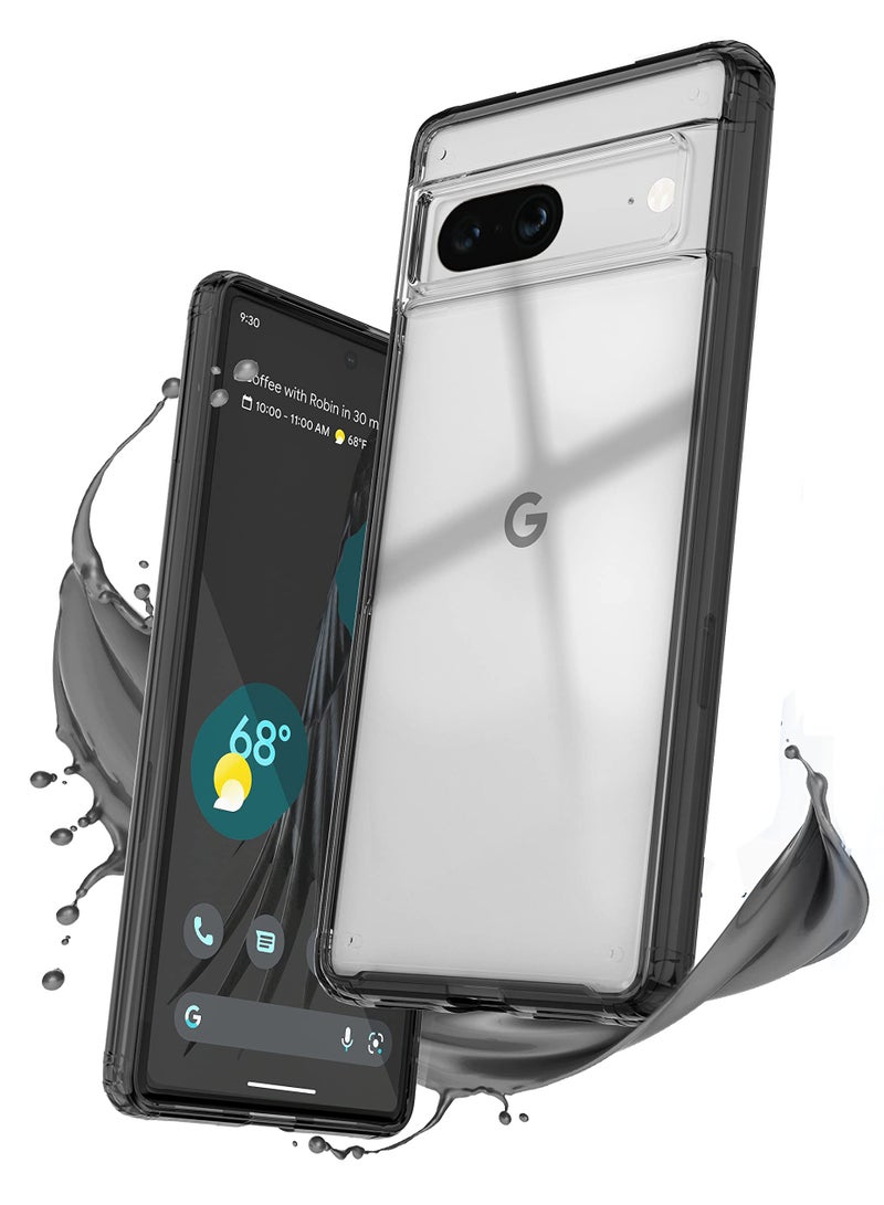 KASTWAVE Crystal Clear for Pixel 7 Case, Ultra Slim Black Crystal Clear Case [Shockproof with AirbagCorner Technology & mmWave 5G Window] for Google Pixel 7 Phone Case - Image 1