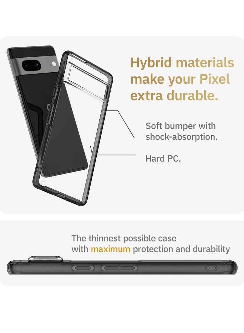 KASTWAVE Crystal Clear for Pixel 7 Case, Ultra Slim Black Crystal Clear Case [Shockproof with AirbagCorner Technology & mmWave 5G Window] for Google Pixel 7 Phone Case - Image 3