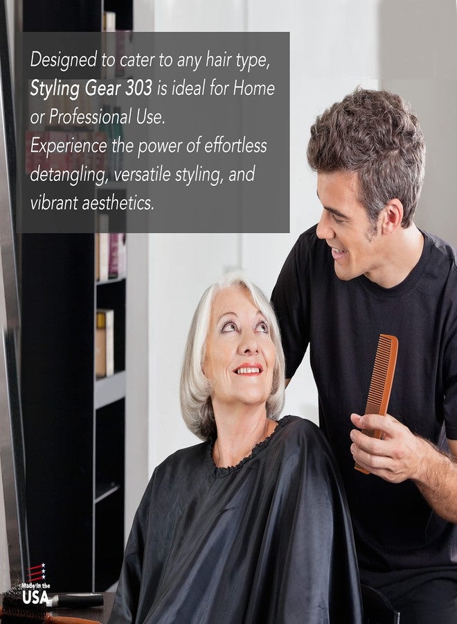 Styling Gear #303 Wide Tooth Comb Hair Detangling Comb Styling For Women, Men, Hair Stylists, Hair Comb, Wide Teeth Combs Fine Tooth Clipper Combs. 1 Piece (Tan) - Image 5