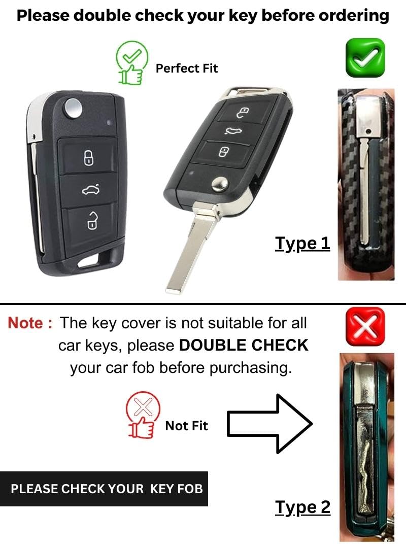 KEYCEPT TPU Leather Key Cover for Skoda and Volkswagen - Kushaq | Octavia | Kodiaq | Superb | Slavia | Passat | Taigun | Tiguan | Virtus | T ROC 3 Button flip Key. (Type 1, Silver) - Image 2