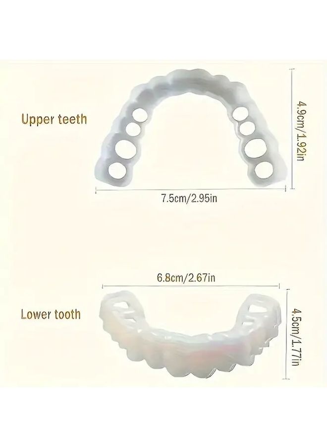 4 Pcs Adjustable Denture Veneers Upper Lower Teeth For Natural Smile Restoration - Image 4