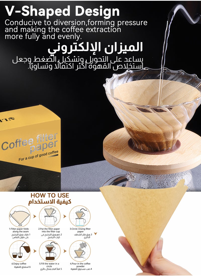 ULHYC - V60 Set 14-Piece Coffee Drip Set, Including Scale, Drip Pot, Coffee Filter, Coffee Grinder, Drip Funnel, Thermometer, With Tool Box - Image 1