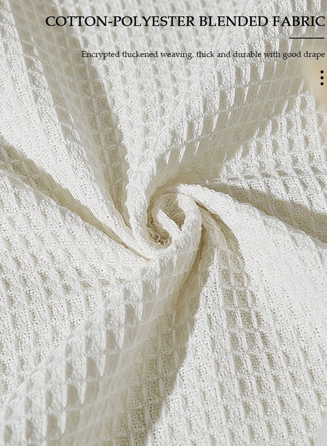 DUNISO مفرش طاولة من القطن والكتان بشراشيب بنمط متقلب لغرفة الطعام والمطبخ 130 سم - Image 4