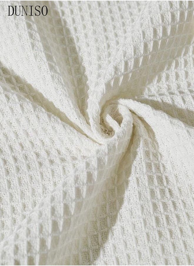 Checkerd Pattern Tassel Cotton Linen Table Cloth For Dinning Room And Kitchen 130CM