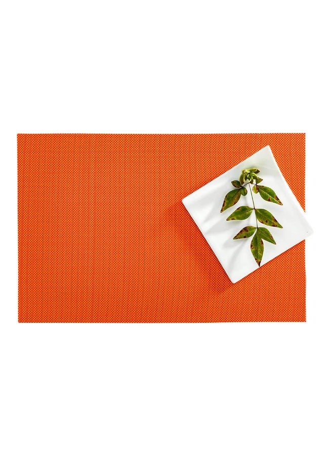 Restaurantware Carmel Mesh 16 x 12 Inch Table Placemats, Set Of 6 Woven Washable Placemats - Heat Tolerant, No Stain, Tangerine Vinyl Kitchen Placemats, Waterproof, Easy To Clean - Image 2