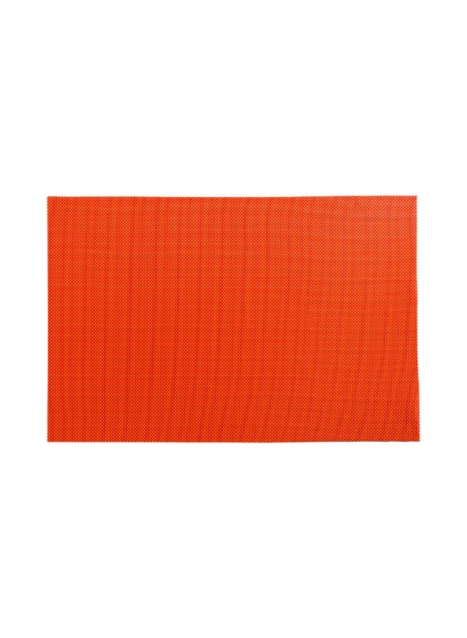 Restaurantware Carmel Mesh 16 x 12 Inch Table Placemats, Set Of 6 Woven Washable Placemats - Heat Tolerant, No Stain, Tangerine Vinyl Kitchen Placemats, Waterproof, Easy To Clean - Image 1