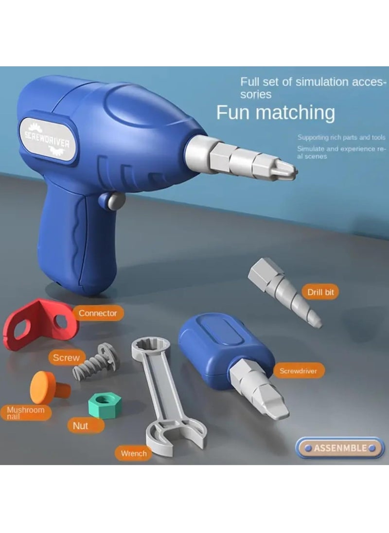 null - Screw Twist Toys, Building Blocks Toys, Diy Learning Building Toy Set, Electric Drill Children Diy Simulation Repair Disassembly Tool Box, Learning Toy Building Engineering Building Block Set With Toy Drill And Screwdriver Tool Set - Image 1