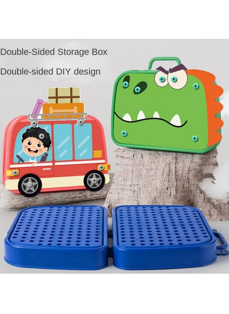 null - Screw Twist Toys, Building Blocks Toys, Diy Learning Building Toy Set, Electric Drill Children Diy Simulation Repair Disassembly Tool Box, Learning Toy Building Engineering Building Block Set With Toy Drill And Screwdriver Tool Set - Image 1