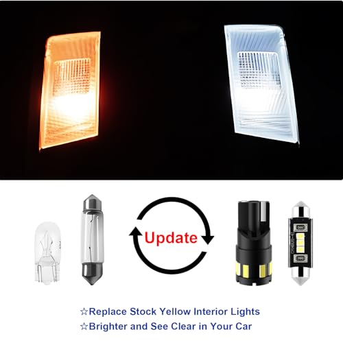 EASY EAGLE 12Pcs Super Bright LED Interior Lights, 6000k White Bulb Kit for Chevy Silverado 2007 2008 2009 2010 2011 2012 2013 All Models Light Accessories+Install Tool - Image 2