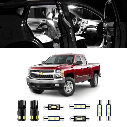 EASY EAGLE 12Pcs Super Bright LED Interior Lights, 6000k White Bulb Kit for Chevy Silverado 2007 2008 2009 2010 2011 2012 2013 All Models Light Accessories+Install Tool - Image 1