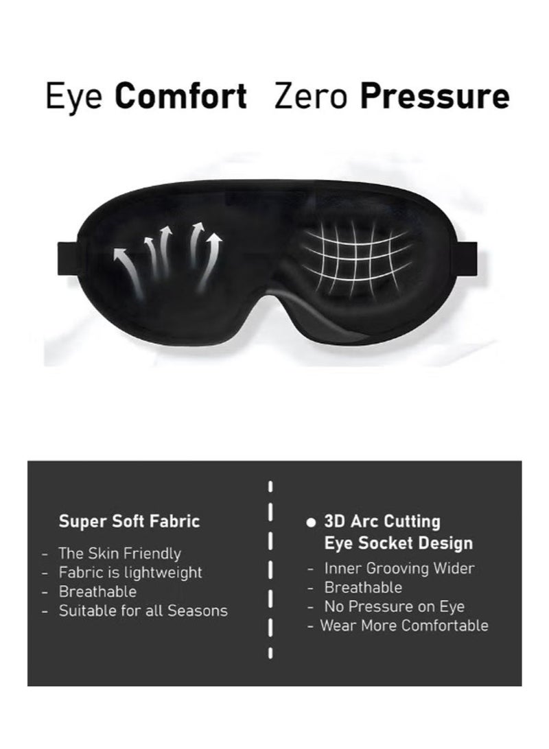 Eye Mask, 3D Darkening Shading, Strong Light Blocking, Eye Protection, Soft Sponge Fabric, For Travel & Daily Sleep - Image 3