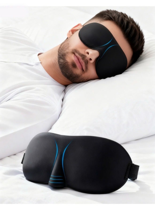 Eye Mask, 3D Darkening Shading, Strong Light Blocking, Eye Protection, Soft Sponge Fabric, For Travel & Daily Sleep - Image 1