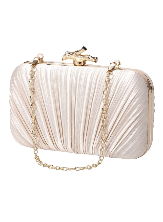 OSHIMA Clutch Purse for Women, Small Clutch Purses, Clutch Purses for Women Evening, Satin Pleated Evening Bags, Formal Wedding Party Cocktail Purse, Handbags Party Purses for Women with Detachable Chain - Image 2