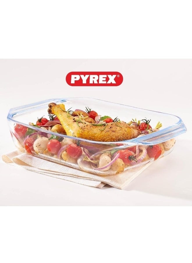 بيريكس Pyrex Irresistible 1.4L Rectangular Glass Roaster , Borosilicate Baking Dish, Oven, Microwave, Freezer & Dishwasher Safe, Durable Kitchen Essential clear 27 x 17 x 6cm - Image 3