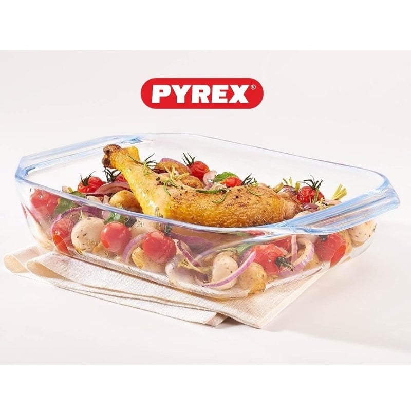 بيريكس Pyrex Irresistible 1.4L Rectangular Glass Roaster , Borosilicate Baking Dish, Oven, Microwave, Freezer & Dishwasher Safe, Durable Kitchen Essential clear 27 x 17 x 6cm - Image 5
