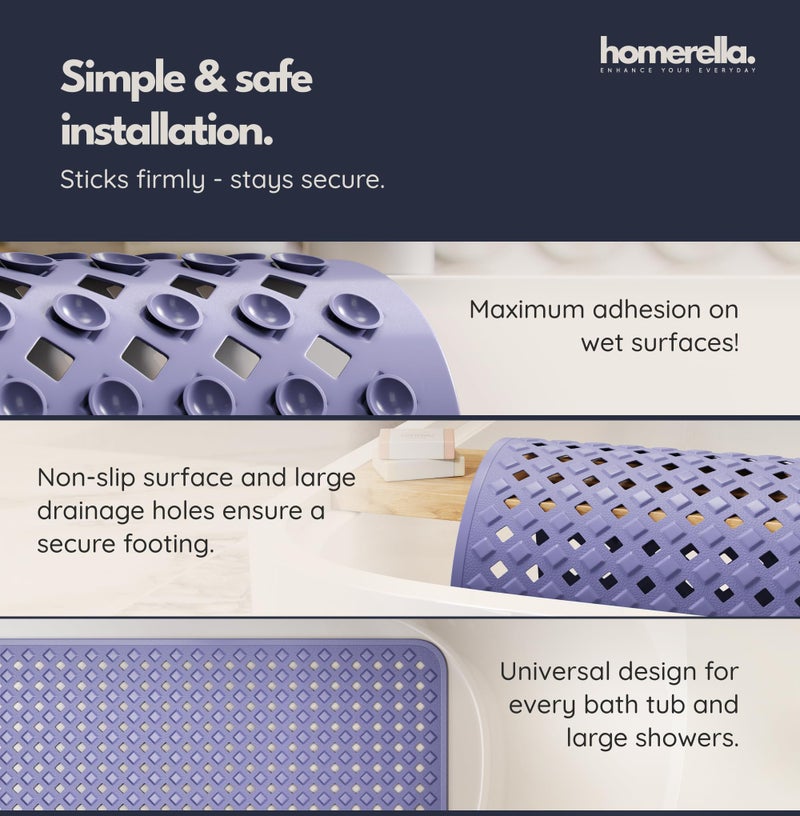 Homerella Bathtub Mat Non Slip 35x16 - homerellaÂ® Bath Mat Incl. Hooks for Drying, Extra Long, 100% BPA Free, Shower Mat Non Slip Anti Mold, Machine Washable, Shower Mats for Inside Shower Mildew Resistant - Image 4