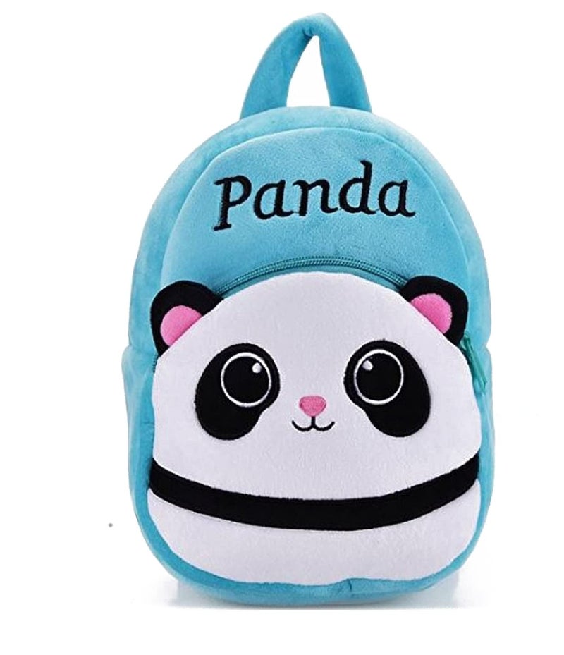 Frantic 2-Pocket Velvet Material Sky Blue Panda Standard 2 Compartment Backpack School Bag Boys Girls For 2 To 5 Years Boys/Girls Nursery, Preschool, Picnic(Best Skyblue Panda) Standard,10 Litres - Image 1