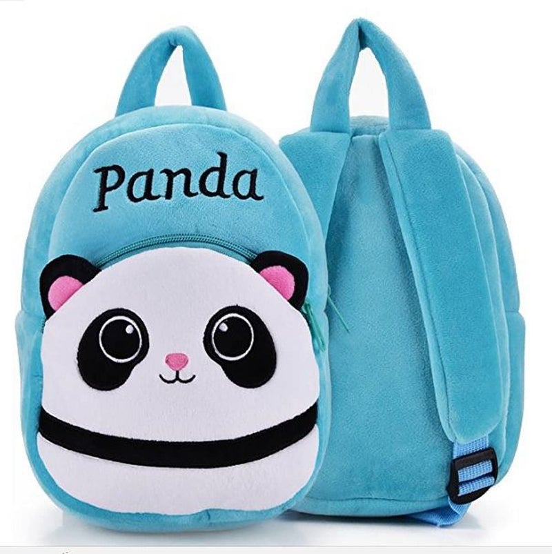 Frantic 2-Pocket Velvet Material Sky Blue Panda Standard 2 Compartment Backpack School Bag Boys Girls For 2 To 5 Years Boys/Girls Nursery, Preschool, Picnic(Best Skyblue Panda) Standard,10 Litres - Image 4