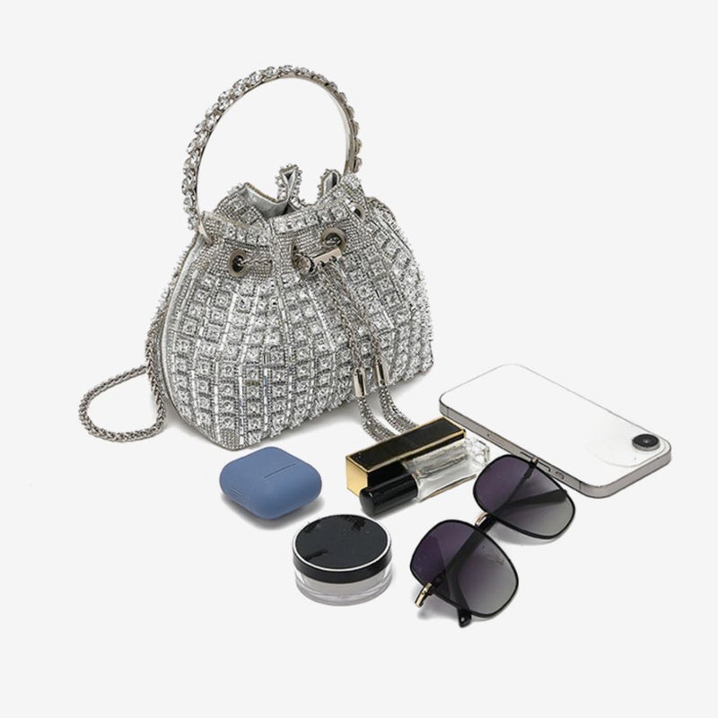 Bright diamond night bag for women, glitter handbag for party, graduation, cocktail, wedding/Multicolored - Image 2