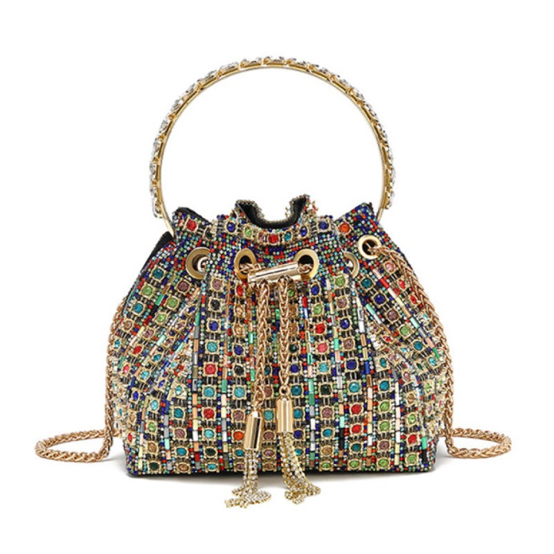 Bright diamond night bag for women, glitter handbag for party, graduation, cocktail, wedding/Multicolored - Image 1