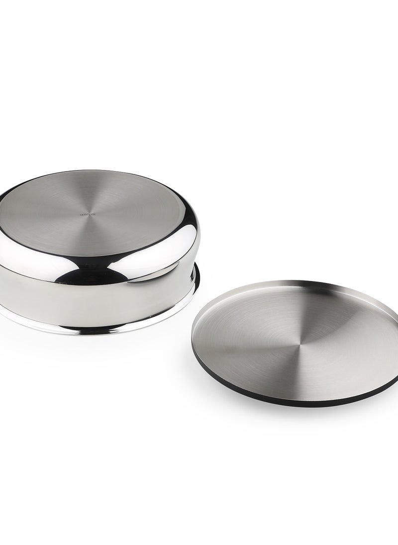 Arttd Inox - ARTTDINOX Designer Stainless Steel Bowl with Lid | Multi-Purpose Double Wall | Mixing Serving Bowl | Gloss Mirror | Dishwasher Safe | Serveware & Tableware | Doubly Series | Small | by Jindal - Image 1
