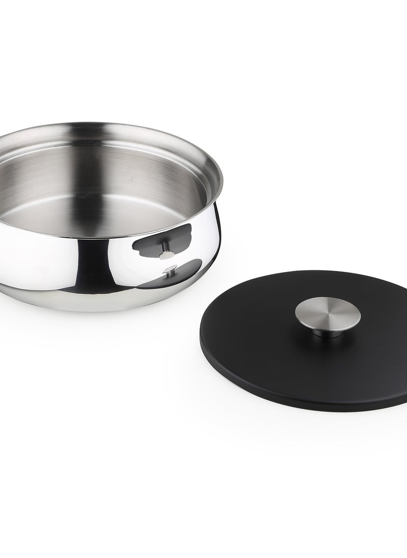 Arttd Inox - ARTTDINOX Designer Stainless Steel Bowl with Lid | Multi-Purpose Double Wall | Mixing Serving Bowl | Gloss Mirror | Dishwasher Safe | Serveware & Tableware | Doubly Series | Small | by Jindal - Image 1