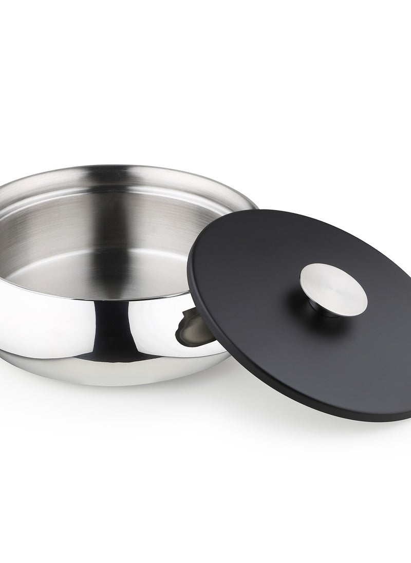 Arttd Inox - ARTTDINOX Designer Stainless Steel Bowl with Lid | Multi-Purpose Double Wall | Mixing Serving Bowl | Gloss Mirror | Dishwasher Safe | Serveware & Tableware | Doubly Series | Small | by Jindal - Image 1