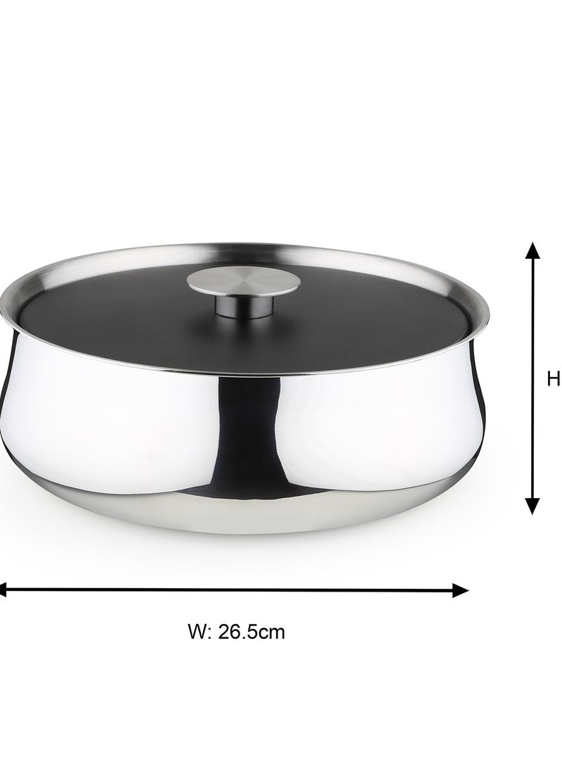 Arttd Inox - ARTTDINOX Designer Stainless Steel Bowl with Lid | Multi-Purpose Double Wall | Mixing Serving Bowl | Gloss Mirror | Dishwasher Safe | Serveware & Tableware | Doubly Series | Small | by Jindal - Image 1