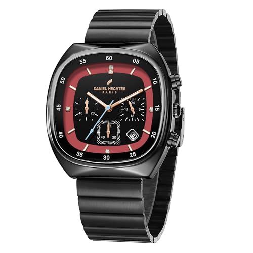 Daniel Hechter Paris Bercy Collection Modern Chronograph Watch for Men with Square Dial and Stainless Steel Strap - Image 1