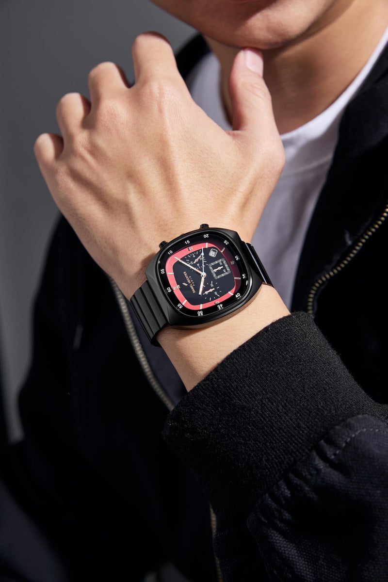 Daniel Hechter Paris Bercy Collection Modern Chronograph Watch for Men with Square Dial and Stainless Steel Strap - Image 2