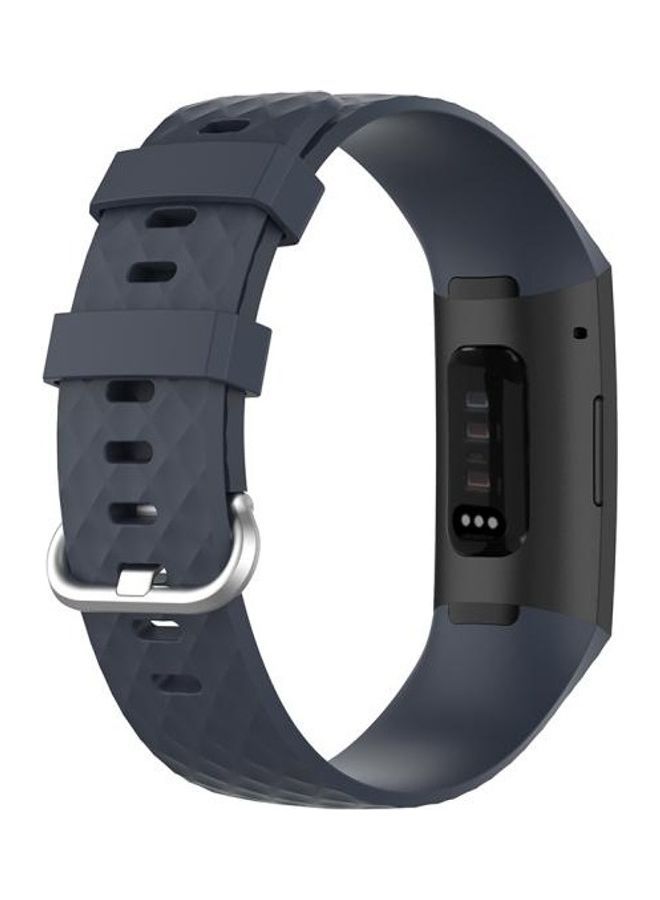 NIBEMINENT Buckle Detail TPU Replacement Band For Fitbit Charge 4/Charge 3/Charge 3 SE Blue - Image 4