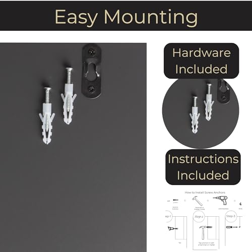 BLU MONACO Wall-Mounted Mail and Key Holder – Grey Wooden 2-Tier Organizer for Entryway or Office – Hanging Command Center - Image 4