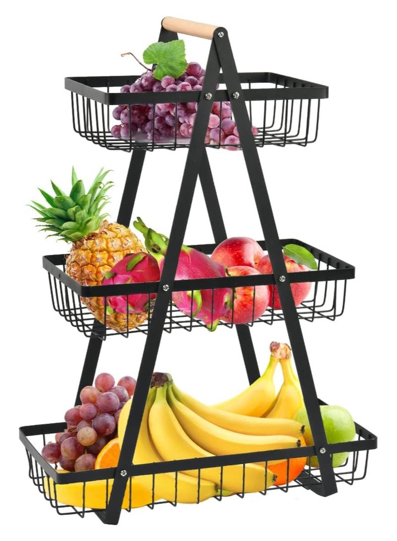 Anna Detachable 3-layer wooden handle basket - multifunctional home organizer, eco-friendly design for kitchen and living room - Image 2