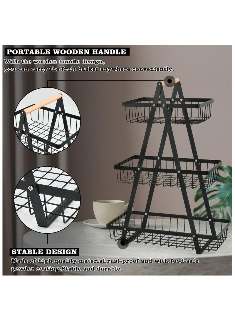 Anna Detachable 3-layer wooden handle basket - multifunctional home organizer, eco-friendly design for kitchen and living room - Image 4